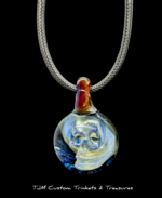 Glass Blue Twist Skull