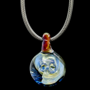 Glass Blue Twist Skull
