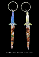 Blue/Green dagger keychain