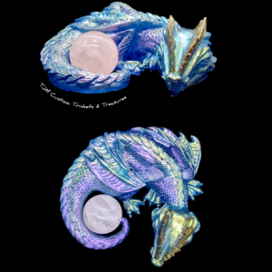 Dragon Sphere holder/Rose quartz