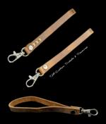 Leather wristlet lanyard